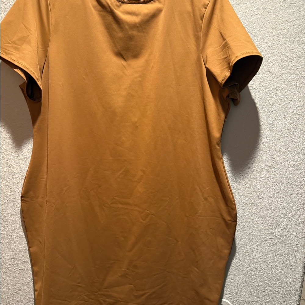 SKIMS RECYCLED SWIM DRESS ALMOND NWOT 4X - Picture 4 of 5